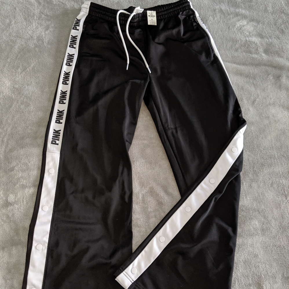 NWT PINK Victoria Secret track pants Med